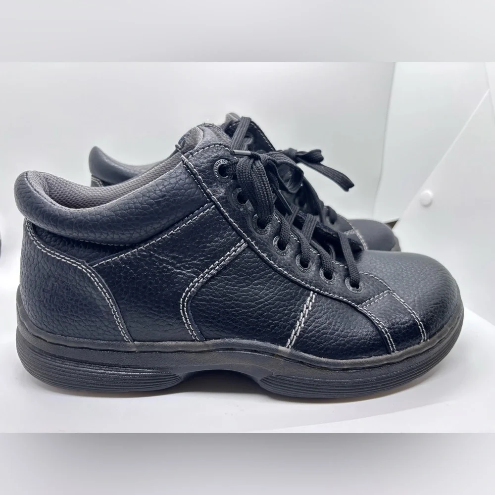 Dr Martens Black Boots Morris Mid Lace Shoes Doc Marten Casual Mens Size 8M USA
